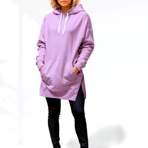 WARMY. OVERSIZED HOODIE DRESS. Lilac Size 2XL. NWT